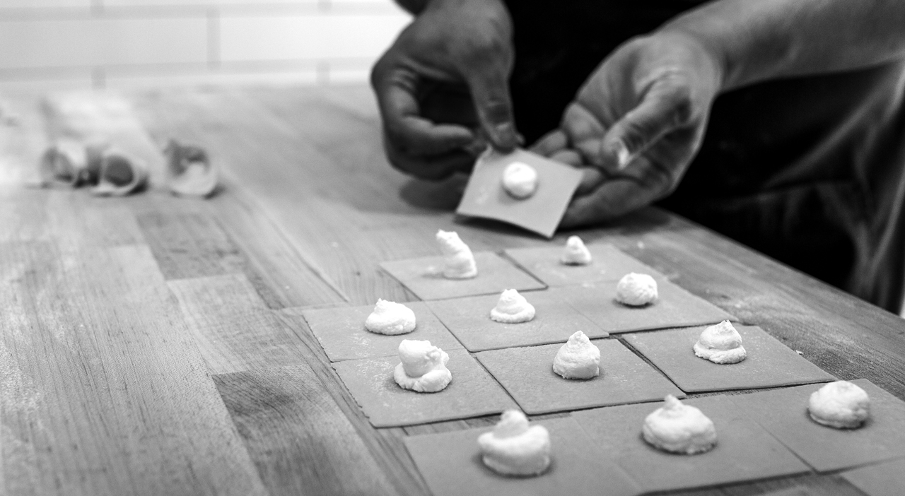 Hand-making pasta