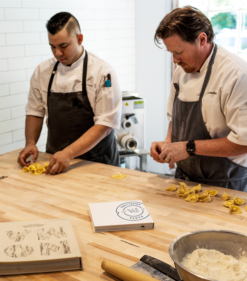 Hand-making pasta