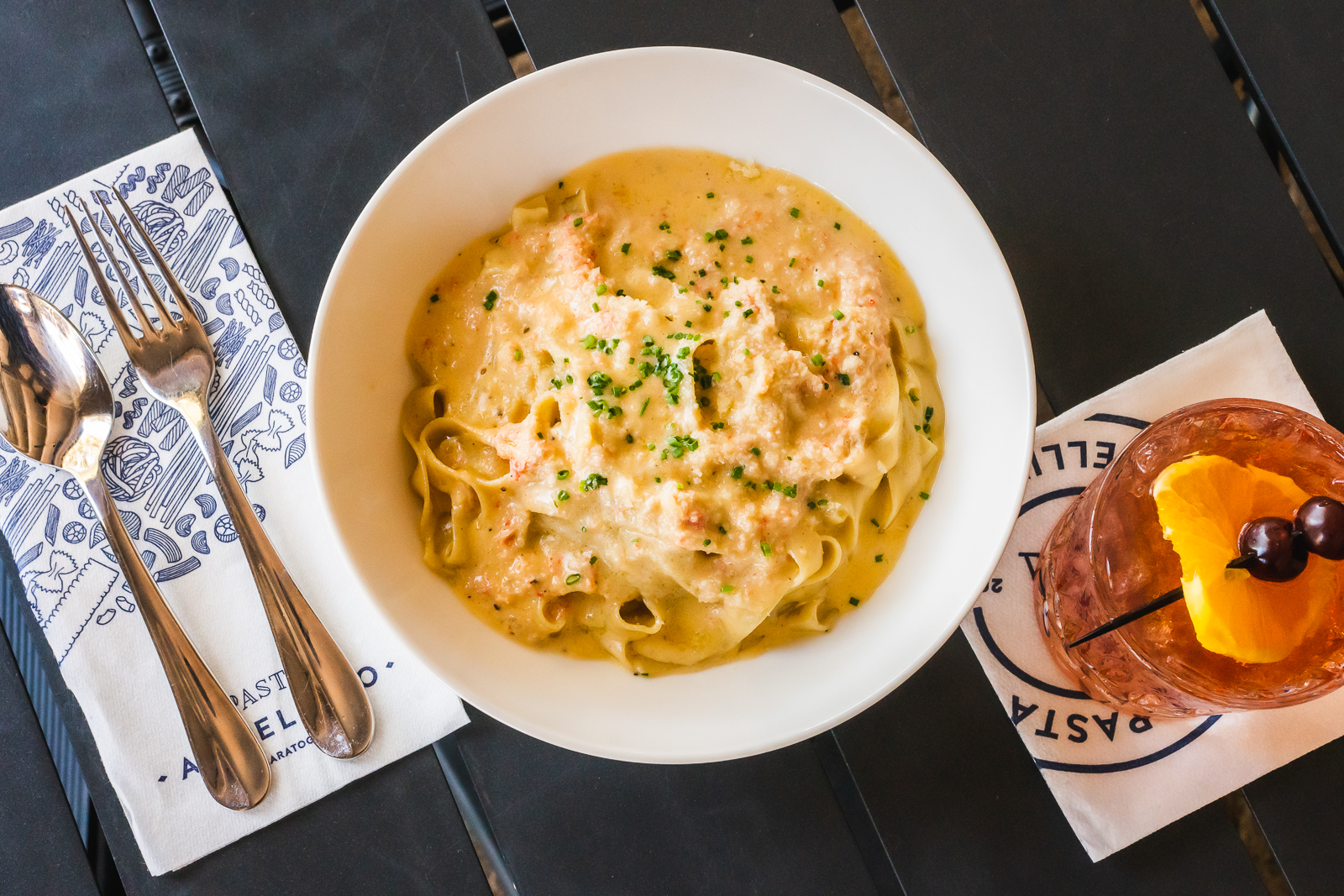 Plate of creamy pasta